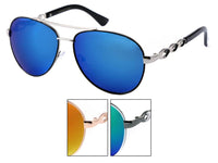 Load image into Gallery viewer, LOOX Sonnenbrille Pilotenbrille 400UV Zierbügel verspiegelt - Modell Long Beach
