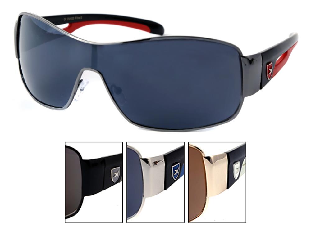 LOOX Sonnenbrille Doppelbügel 400UV X-Emblem Monoglas - Modell Panama