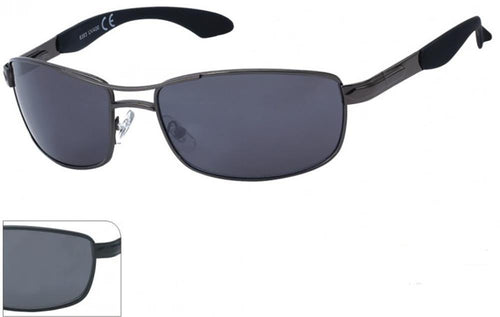 A pair of Sonnenbrille Herren Pilotenbrille with grau getönten lenses, wellig Spitze Bügel, and a sleek metal frame. An inset highlights the UV 400 Schutz on the left lens and part of the frame for added detail.