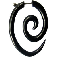 Load image into Gallery viewer, Fake Spirale Lobe Piercing Edelstahl Ohrstecker Dehnschnecke Holz Ohrring Dehner
