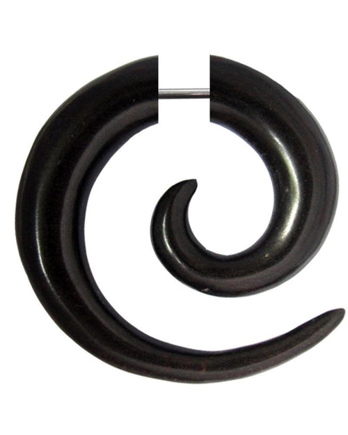 Ohrringe Holz Fake Piercing Spiralen Edelstahl Dehnschnecken