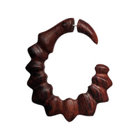 Load image into Gallery viewer, Fake Piercing Sonoholz Edelstahl handgeschnitzt groß hell dunkelbraun Dehner
