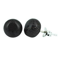 Load image into Gallery viewer, Kokosnuss-Ohrstecker, kugelrund, 8mmØ, Dunkelbraun, aus Kokonusssholz, 925er Sterlingsilber-Stift
