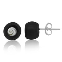 Load image into Gallery viewer, Ohrstecker Kokosnuss schwarz Holz Shivaauge Silberohrringe Ohrstecker 925er Silber Shiva Auge Eye
