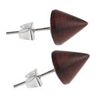 Load image into Gallery viewer, Holzohrstecker Ohrstecker Holz Kegel 925er Sterlingsilber 8 mm Maserung
