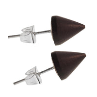 Load image into Gallery viewer, Holzohrstecker Ohrstecker Holz Kegel 925er Sterlingsilber 8 mm Maserung
