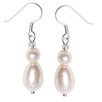 Cargar imagen en el visor de la galería, Perlenohrringe weiß Perle Tropfen Perl Shell 925er Silber Ohrringe Zuchtperle
