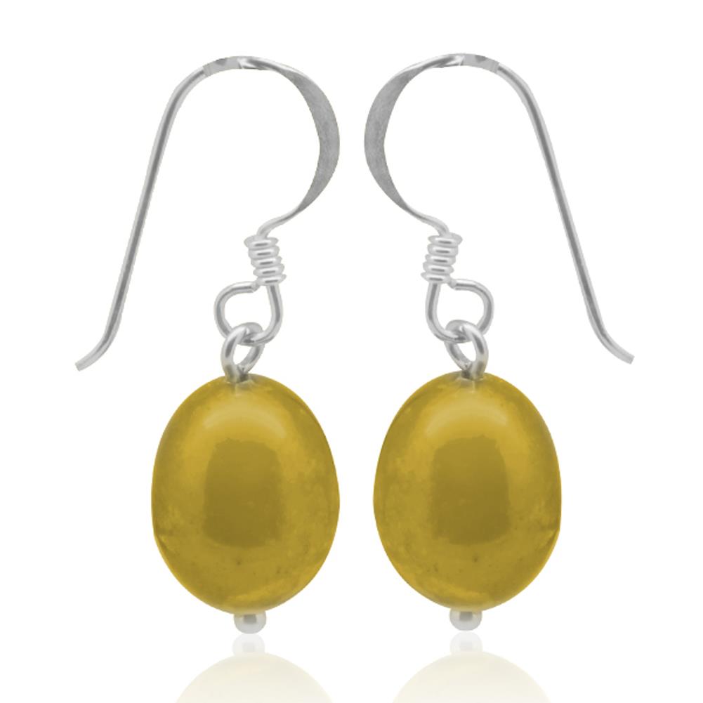 Perle gelb Perlen Ohrringe 925er Sterling Silber Perlenohrringe ca. 14 mm schillernd