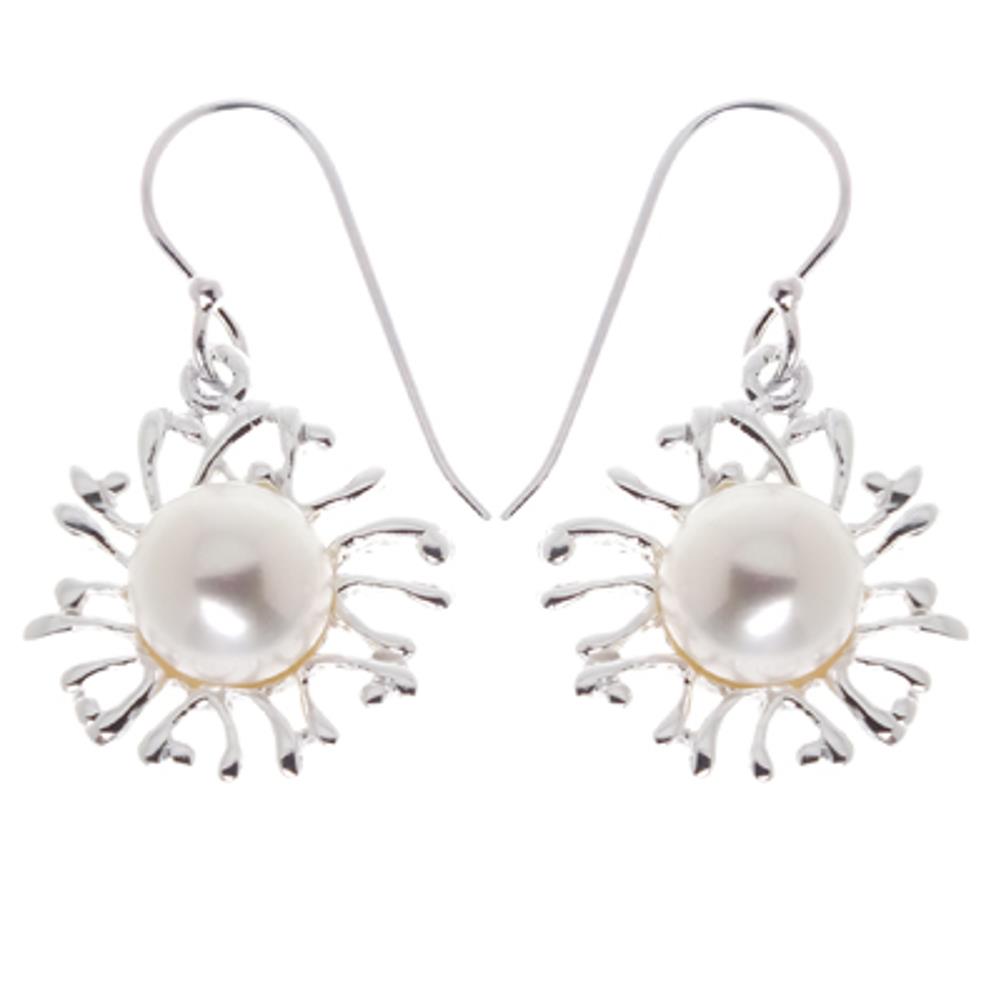 Distel Zuchtperle (1A Naturqualität) Perlenohrringe 925er Sterling Silber Ohrringe Perlen