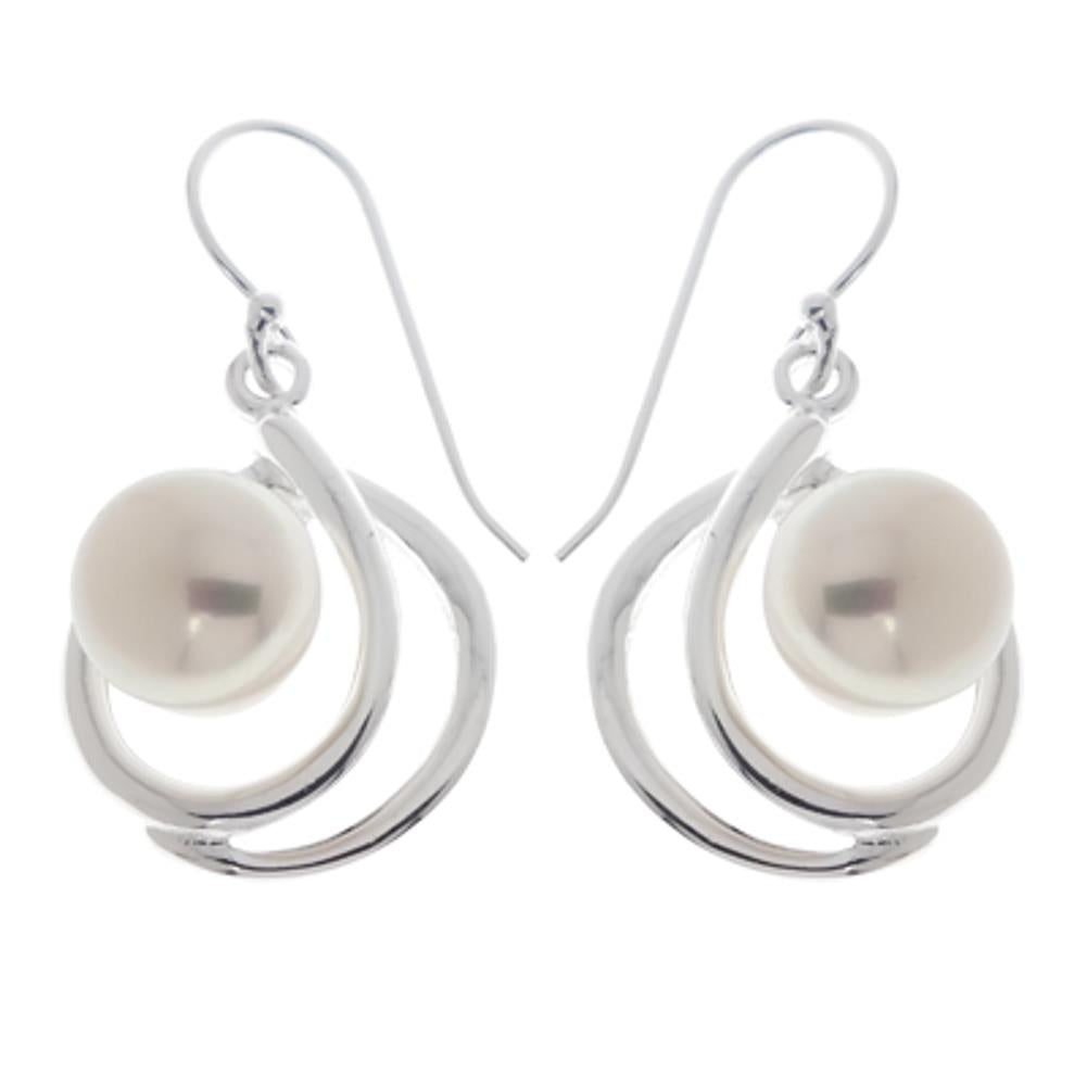 Kreise Perlenohrringe 925er Sterling Silber Zuchtperle (1A Naturqualität) Ohrringe