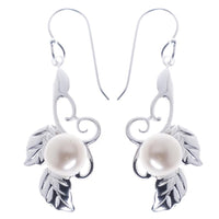 Cargar imagen en el visor de la galería, Damen Ohrringe blütenzweigförmig Silberohrringe 925 Sterling Silber Zuchtperle (1A Naturqualität)
