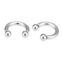 Load image into Gallery viewer, Piercing Hufeisen Circular Barbell Horseshoe Edelstahl silbern Kugeln
