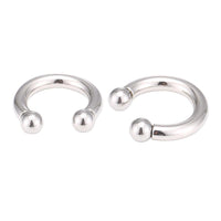 Load image into Gallery viewer, Piercing Hufeisen Circular Barbell Horseshoe Edelstahl silbern Kugeln
