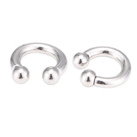 Load image into Gallery viewer, Piercing Hufeisen Circular Barbell Horseshoe Edelstahl silbern Kugeln
