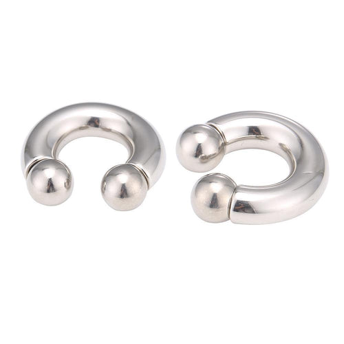 Piercing Hufeisen Circular Barbell Horseshoe Edelstahl silbern Kugeln