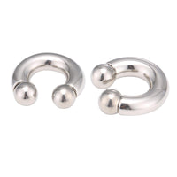 Load image into Gallery viewer, Piercing Hufeisen Circular Barbell Horseshoe Edelstahl silbern Kugeln
