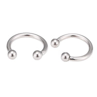Load image into Gallery viewer, Piercing Hufeisen Circular Barbell Horseshoe Edelstahl silbern Kugeln
