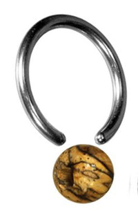 Cargar imagen en el visor de la galería, Tamarindenholz Universal Piercing Klemmkugel Ring
