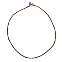 Cargar imagen en el visor de la galería, Leinen Faden Kette Kordel gewachst dunkelbraun Knopfverschluss Schlaufe 50 cm
