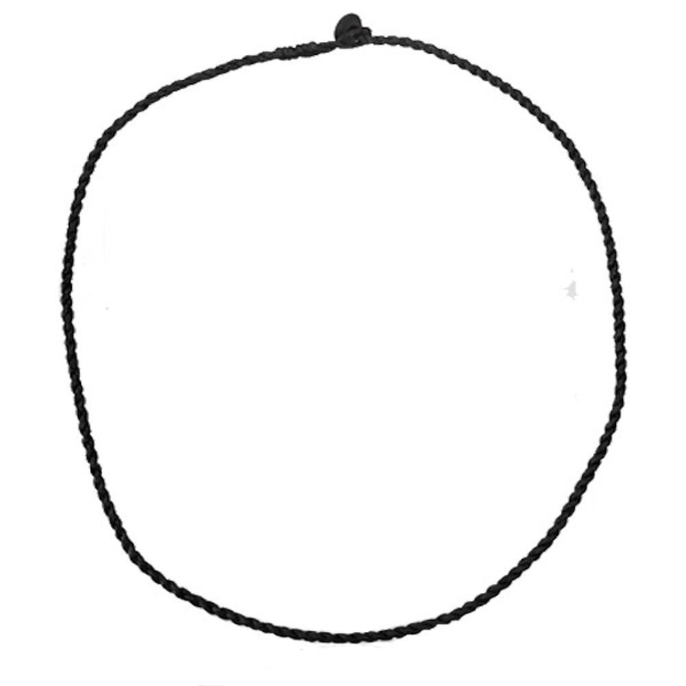 Leinen Faden Kette Kordel gewachst schwarz Knopfverschluss Schlaufe 50 cm