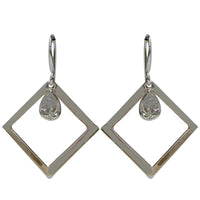 Load image into Gallery viewer, Silberohrringe 925er Silber Ohrringe Ohrhänger Damen Schmuck Karo Zirkonia Schmuckstein
