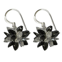 Cargar imagen en el visor de la galería, Zirkonia Ohrringe Seeigel Glitzer Kristalle schwarz weiß 925 Sterling Silber
