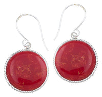 Cargar imagen en el visor de la galería, Silberohrhänger kreisförmig Scheibe Koralle Seilrand 14 mm 925 Sterlingsilber
