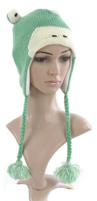 Load image into Gallery viewer, Unisex Tiermütze Norwegermütze Nepalmütze Strick Tiermütze Frosch
