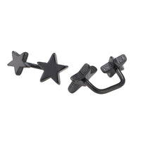 Cargar imagen en el visor de la galería, Long Staples Barbell 90 Grad Schraubverschluss zwei Sterne schwarz
