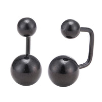 Load image into Gallery viewer, Long Staples Barbell 90 Grad Schraubverschluss zwei Kugeln große und klein schwarz
