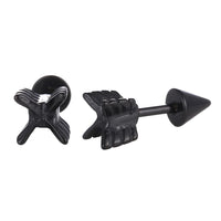 Cargar imagen en el visor de la galería, Fake Piercing Plug Edelstahl Schraubverschluss schwarzer Pfeil
