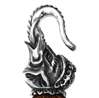 Load image into Gallery viewer, Ohrgewichte Piercing Elefant Sawoholz Brass silbern antik Tropfen 55 g
