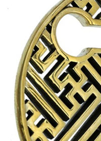 Load image into Gallery viewer, Piercing 38g Ohrgewicht Brass gold 8mm Kreis Labyrinth
