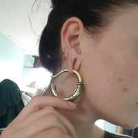 Load image into Gallery viewer, Piercing Ohrgewicht 29g Messing Creolen Hoops 6mm Hook
