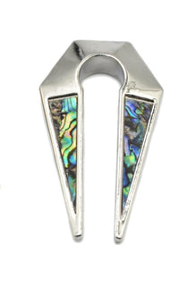 Cargar imagen en el visor de la galería, Piercing Ohrgewicht Edelstahl 41g Paua Pfeil 8mm
