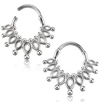 Load image into Gallery viewer, Klapp Segmentring Piercing Punkte Edelstahl Gold PVD
