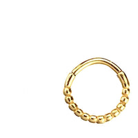 Load image into Gallery viewer, Klapp Segmentring Piercing Punkte Edelstahl Gold PVD
