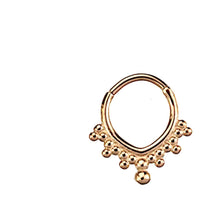 Load image into Gallery viewer, Segmentring Piercing Kugelspitze Edelstahl Gold PVD

