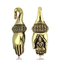 Load image into Gallery viewer, Piercing 36g Ohrgewicht Brass 6mm Buddha Hand
