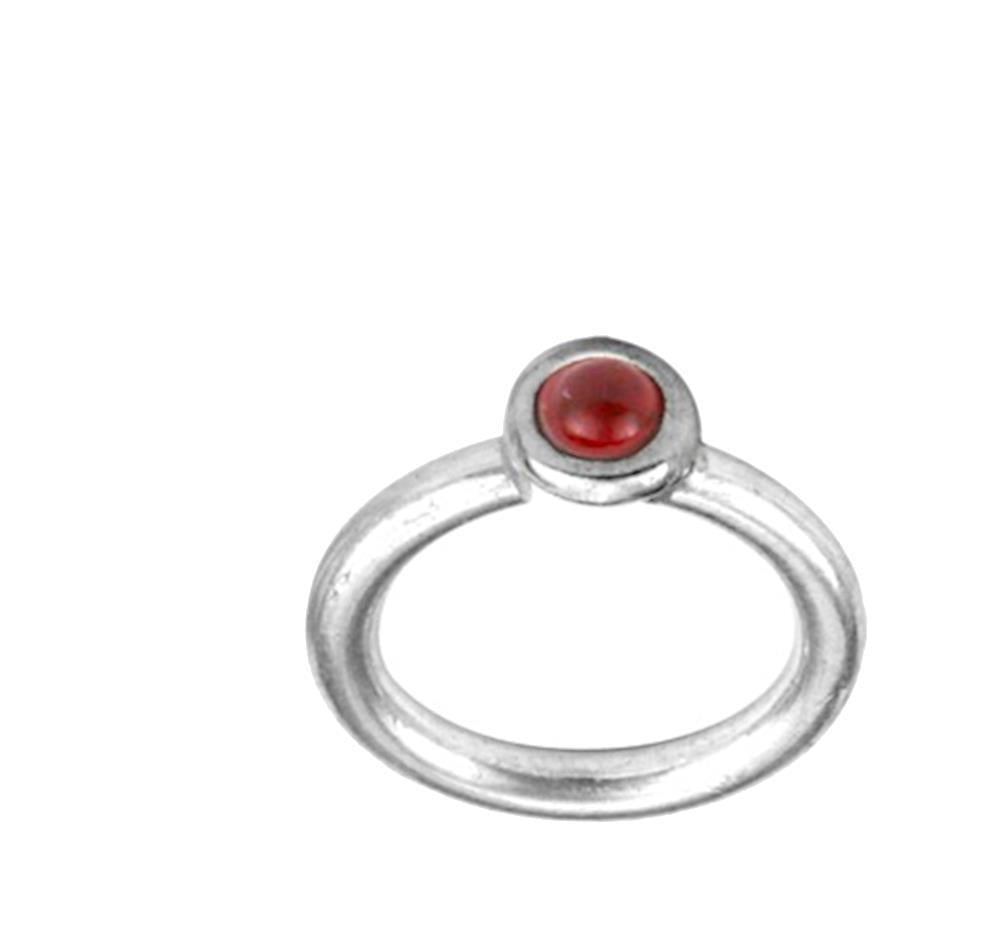 Piercing Ring 925 Silber Labret Tragus 1.2mm Garnet rot