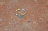 Load image into Gallery viewer, Piercing Ring 925 Silber Labret Tragus 1.2mm Türkis
