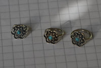 Load image into Gallery viewer, Universal Piercing Ring 925 Silber 1.2mm Türkis Blume
