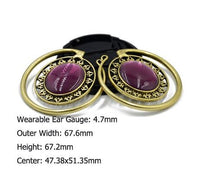 Load image into Gallery viewer, Piercing Ohrgewicht Brass oval Stein lila 4,7mm Spirale
