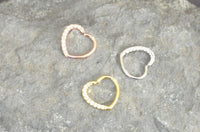 Load image into Gallery viewer, Piercing Edelstahl Ring für Nase Ohr Kristall Herz
