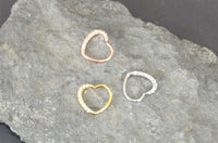Load image into Gallery viewer, Piercing Edelstahl Ring für Nase Ohr Kristall Herz
