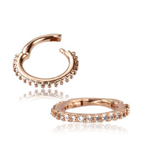 Cargar imagen en el visor de la galería, Clicker Piercing rhodiniert Glitzer Kristalle außen
