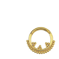 Load image into Gallery viewer, Klapp Segment Ring Piercing Edelstahl Punkte Dreiecke
