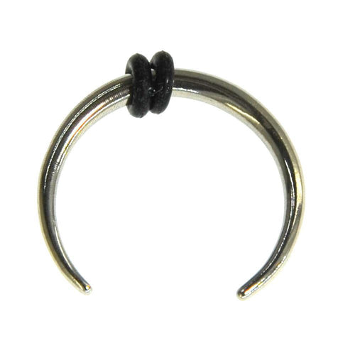 Piercing Edelstahl Horseshoe Gummiringe silber Nase Ohr