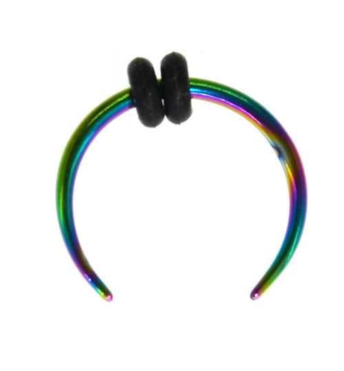 Piercing Edelstahl Horseshoe Gummiringe bunt Nase Ohr
