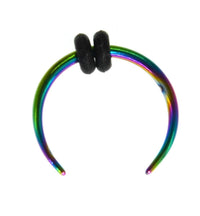 Load image into Gallery viewer, Piercing Edelstahl Horseshoe Gummiringe bunt Nase Ohr
